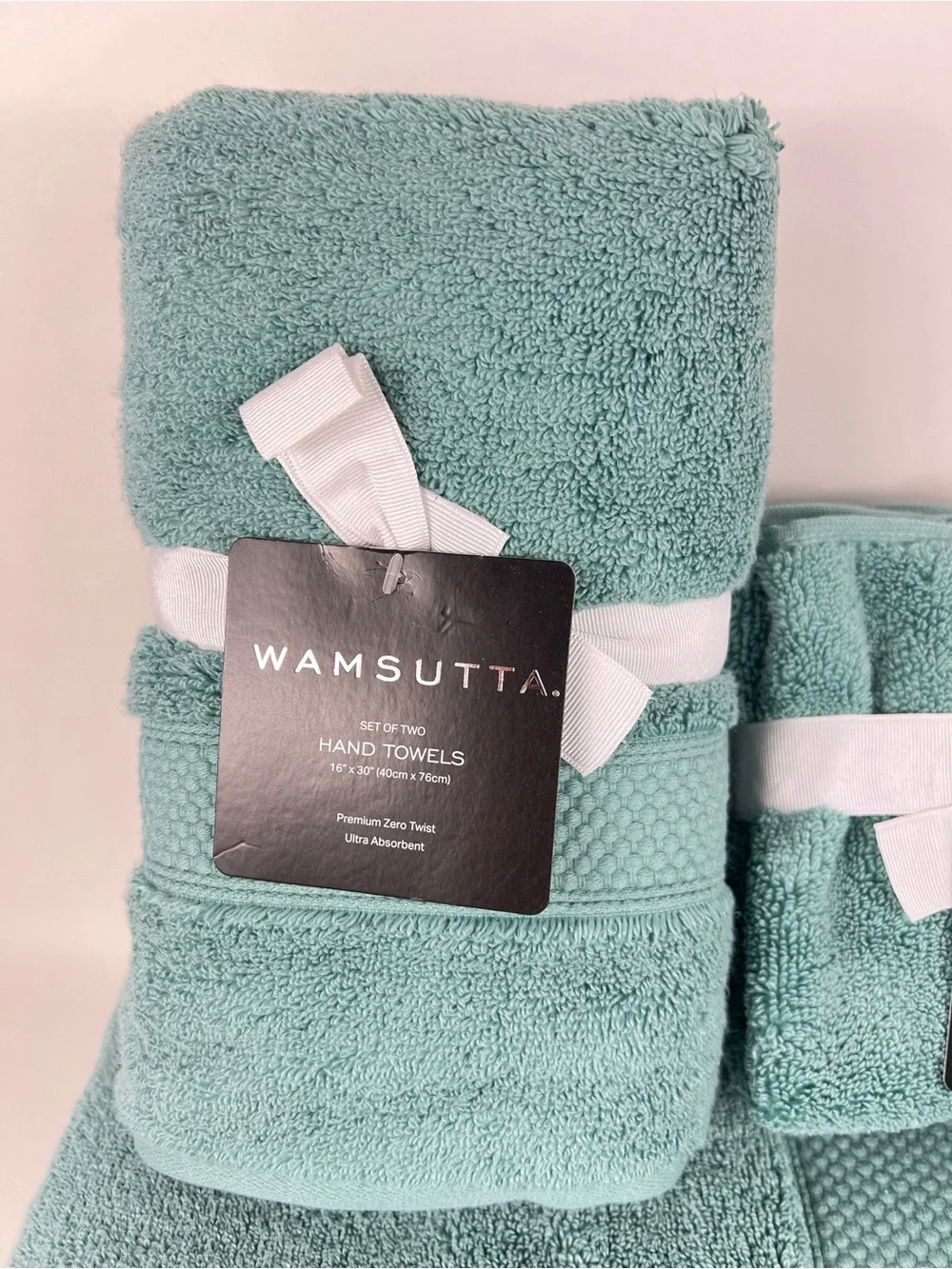 Wamsutta Bath Towel Set Teal Blue Premium Zero Twist Cotton Plush 8 Pc Set NEW